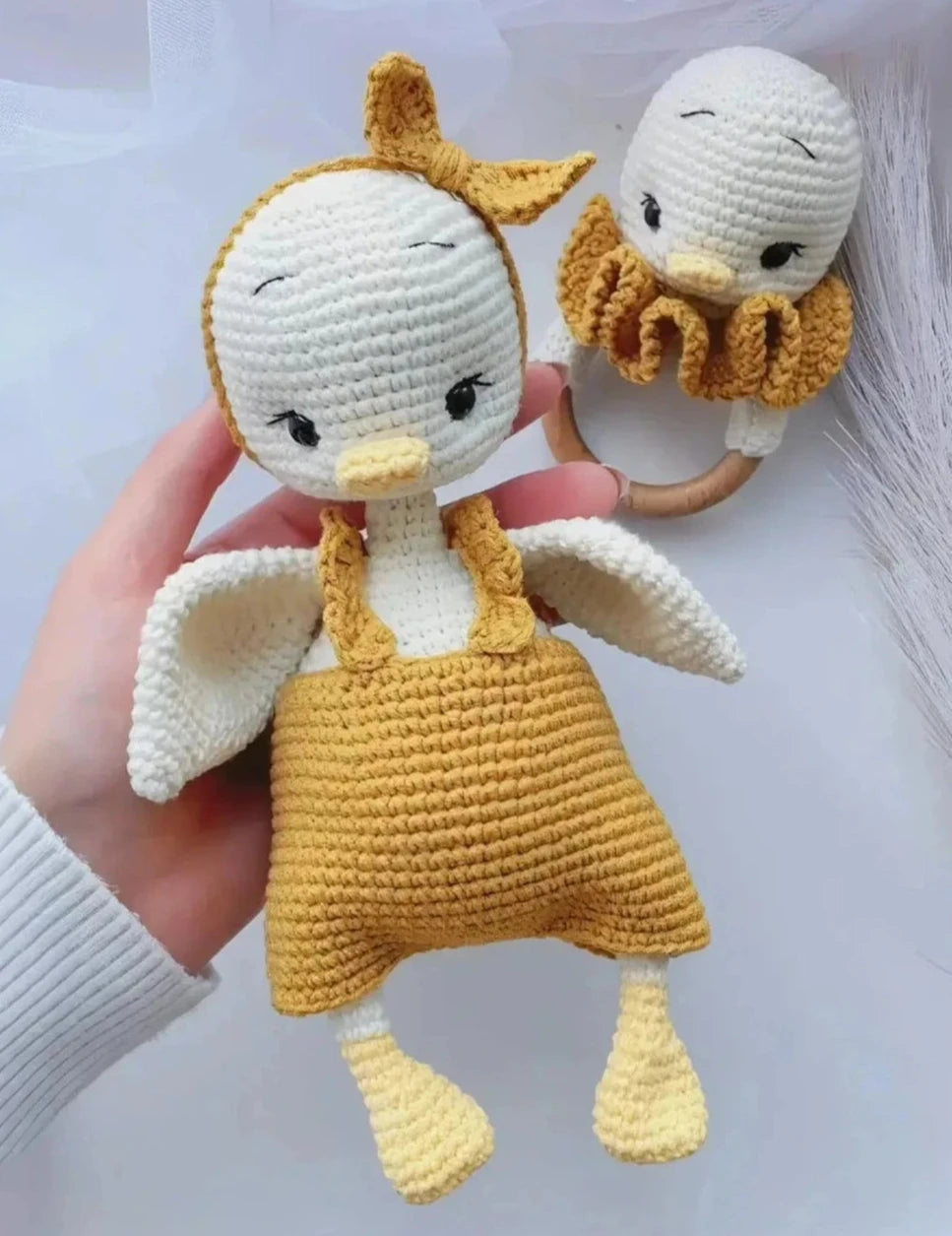 Crochet Little Duck Newborn Gift Toy Set (2 Pieces) - Joy Gift London