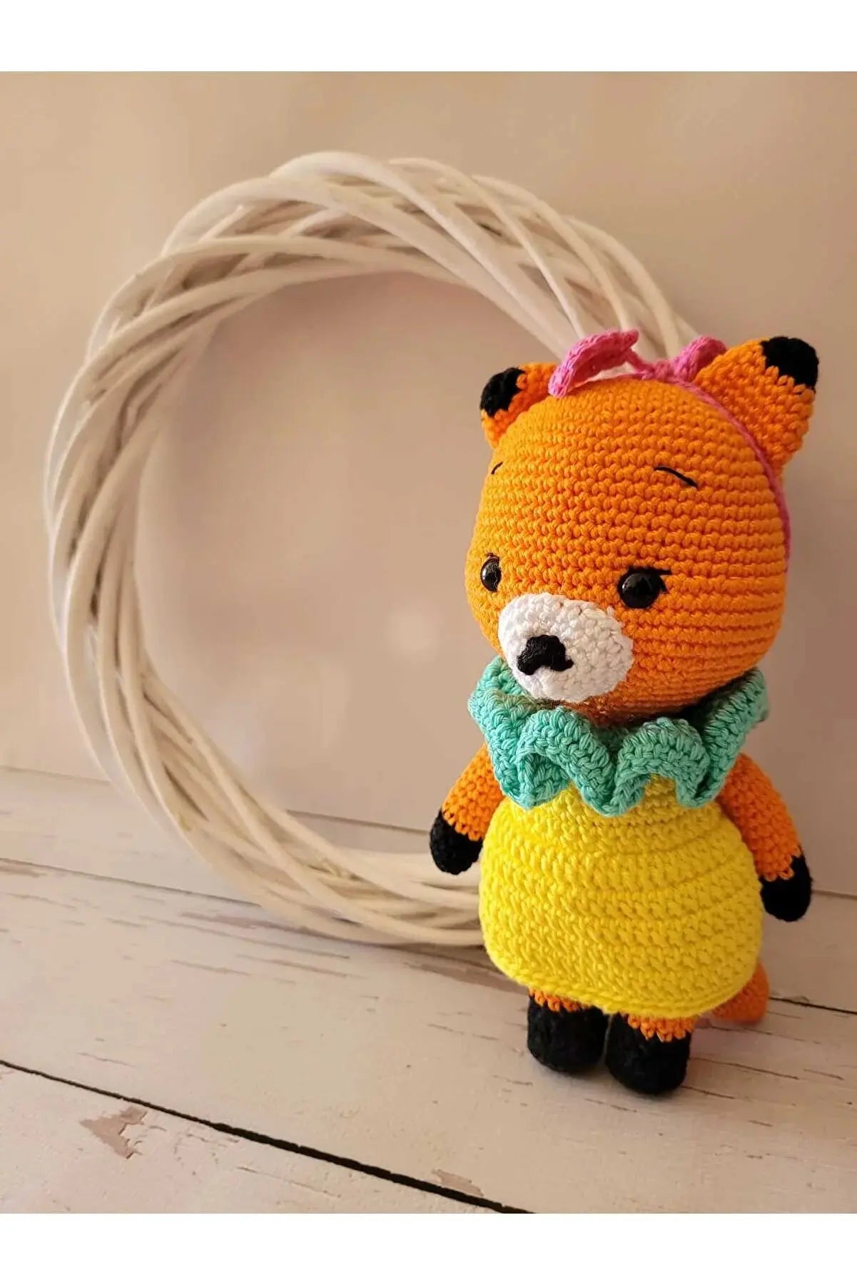 Crochet Fox Girl Toy Plush | Soft and Cuddly | Handcrafted | Imaginative Play - Joy Gift London