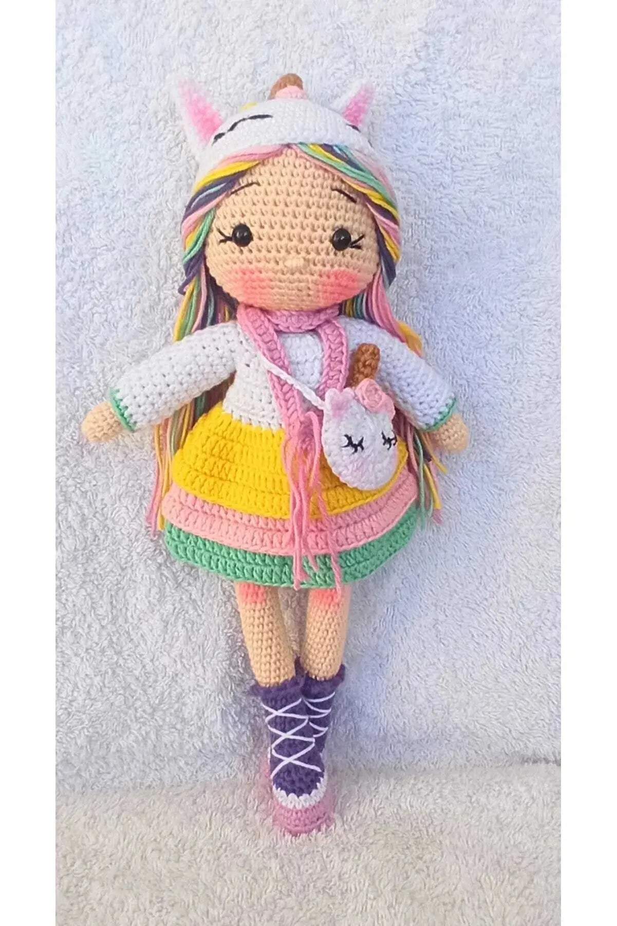 Crochet Unicorn Girl Doll Toy - Joy Gift London