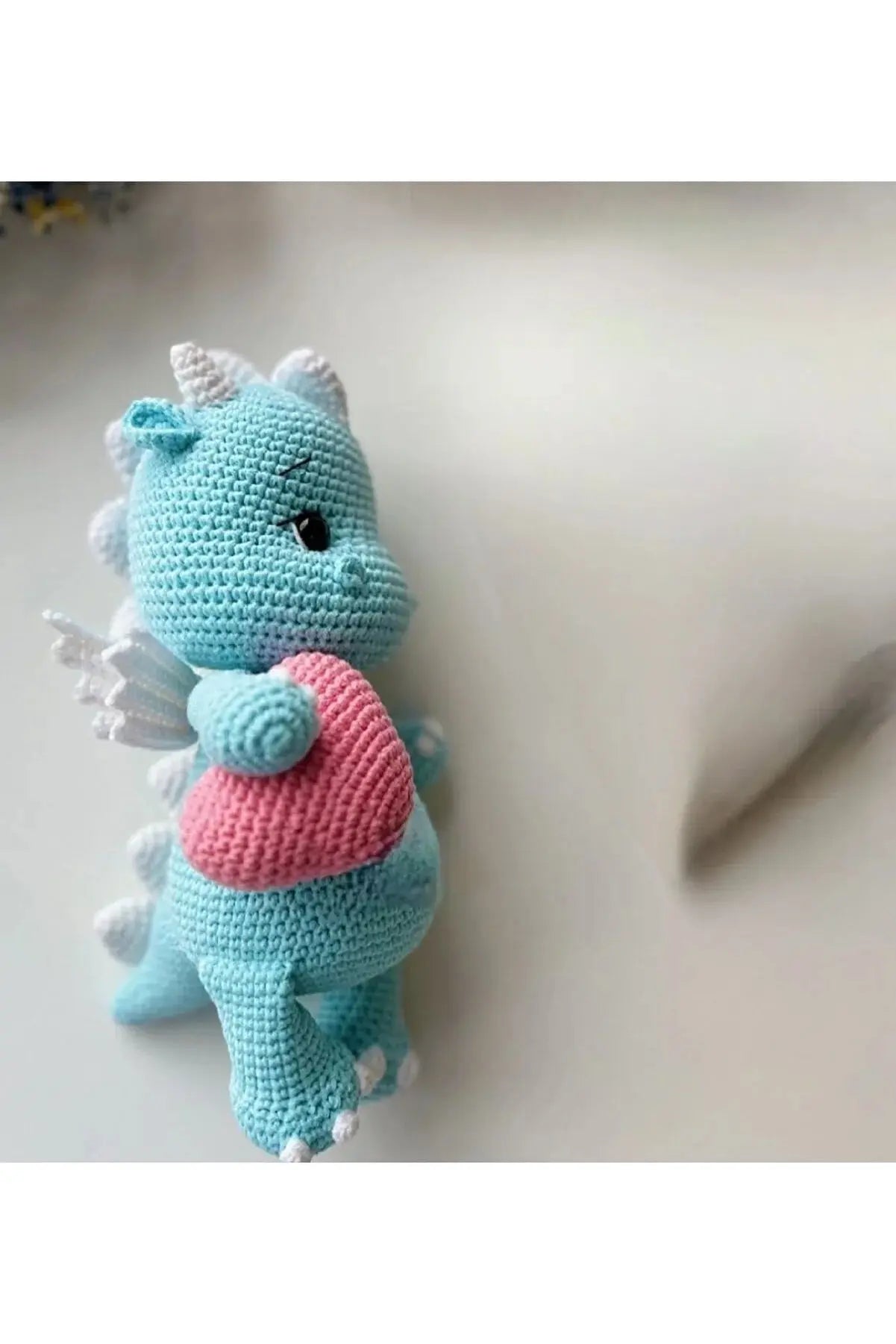 Crochet Cute Blue Dino Toy - Joy Gift London