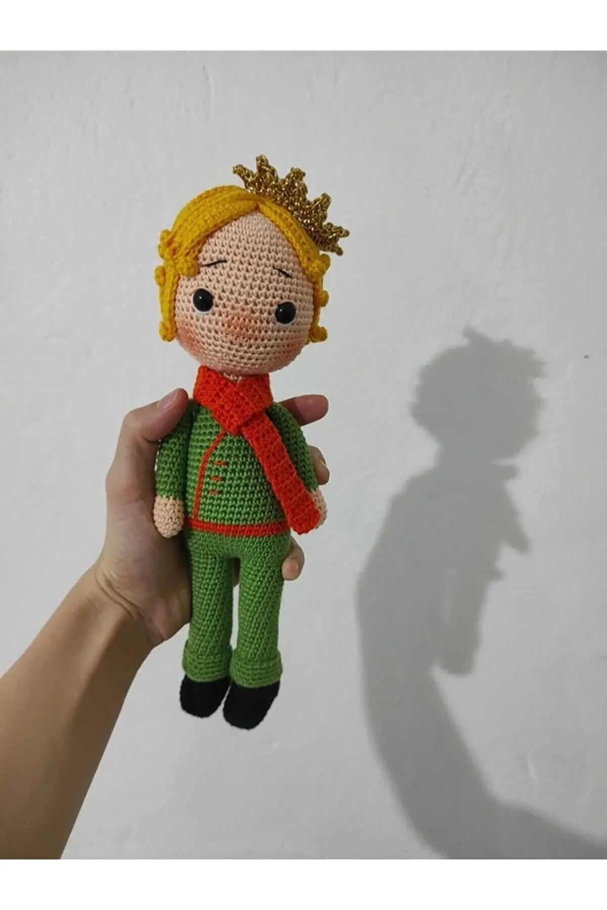 Crochet Little Prince Doll Toy - Handcrafted 100% Cotton Amigurumi Knitted Toy (12 inches) - Joy Gift London