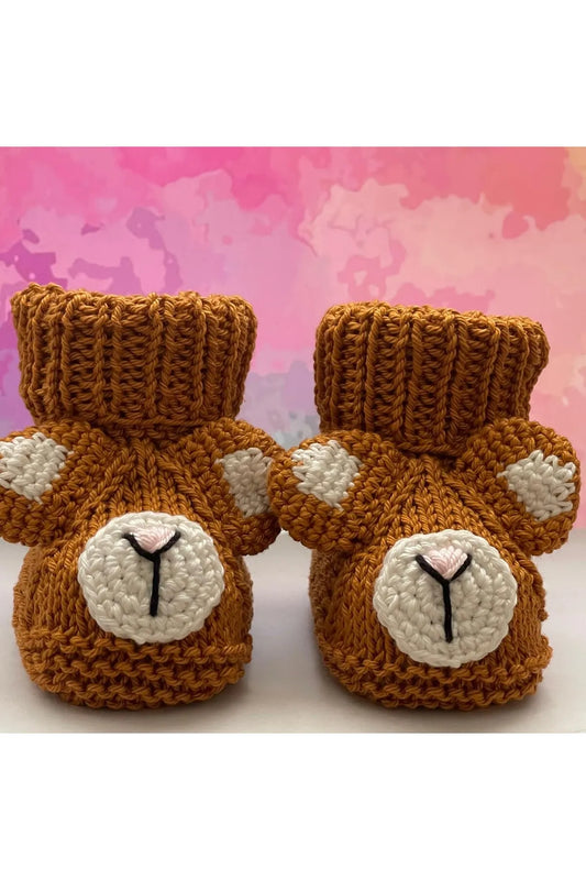 Crochet Baby Shoes Teddy Bear