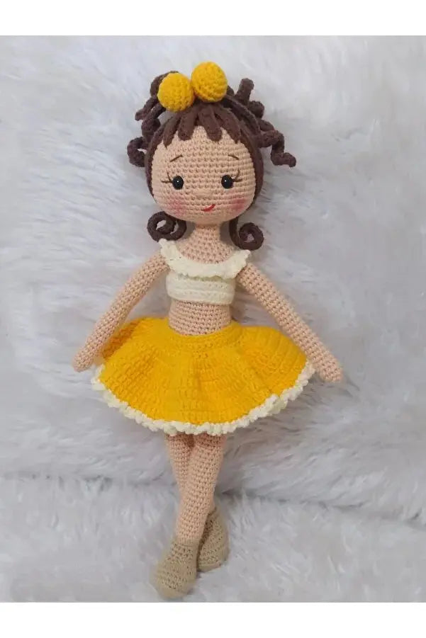 Crochet Little Girl in Fancy Dress Doll Toy (11 color options) - Joy Gift London