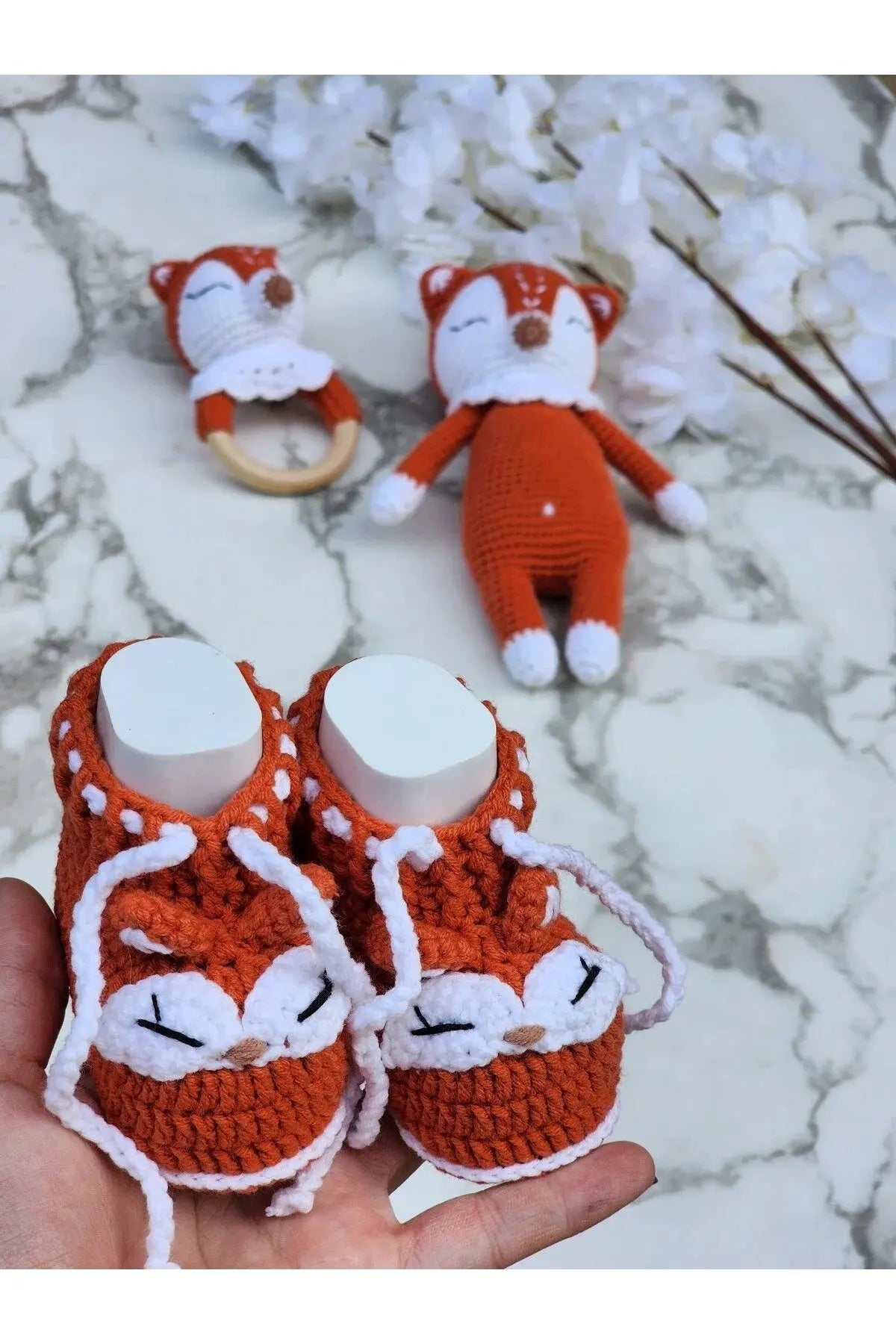 Crochet Newborn Toy Gift Set Fox - Joy Gift London