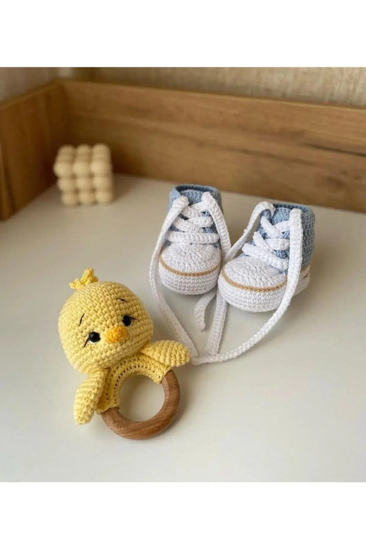 Crochet Little Chick Newborn Gift Toy Set (2 Pieces) - Joy Gift London