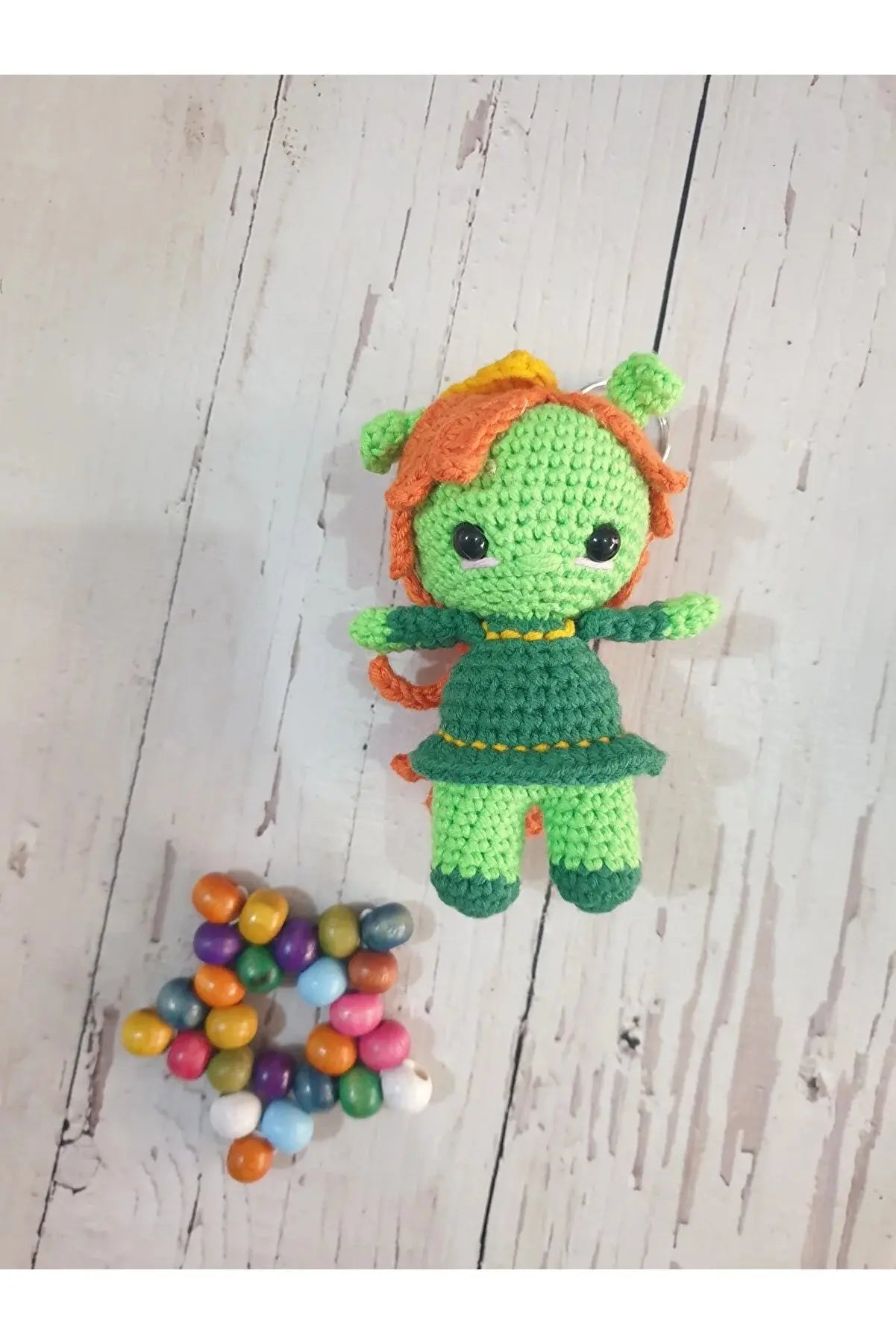 Handmade Crochet Shrek and Fiona Keychain - Joy Gift London