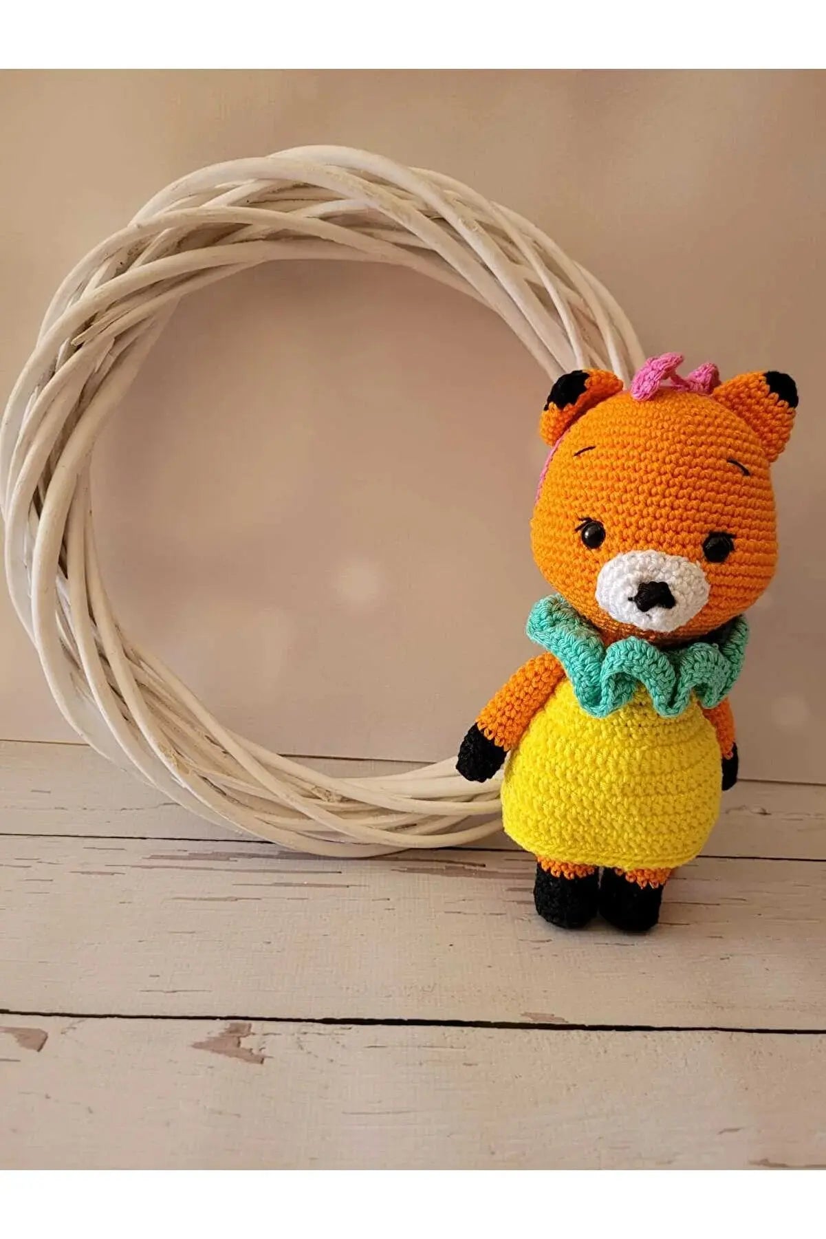 Crochet Fox Girl Toy Plush | Soft and Cuddly | Handcrafted | Imaginative Play - Joy Gift London