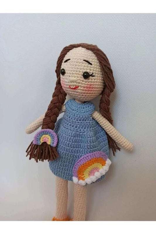 Crochet Cute Rainbow Girl Doll Toy - Joy Gift London