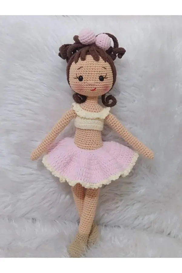 Crochet Little Girl in Fancy Dress Doll Toy (11 color options) - Joy Gift London