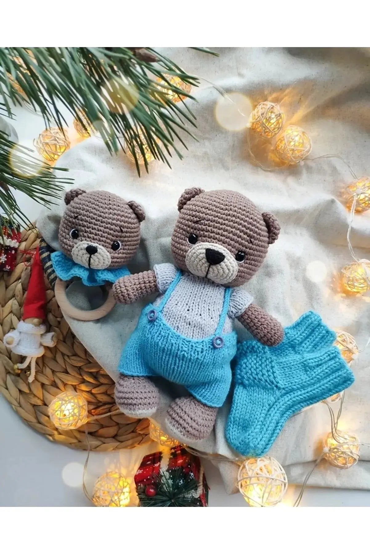 Crochet Newborn Gift Toy Set Teddy Bear 3pc - Joy Gift London