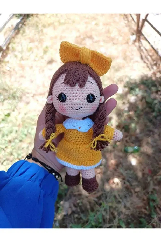 Crochet Cute School Girl Doll Toy - Joy Gift London