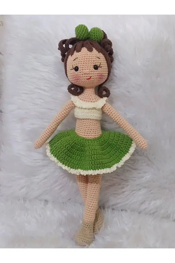 Crochet Little Girl in Fancy Dress Doll Toy (11 color options) - Joy Gift London