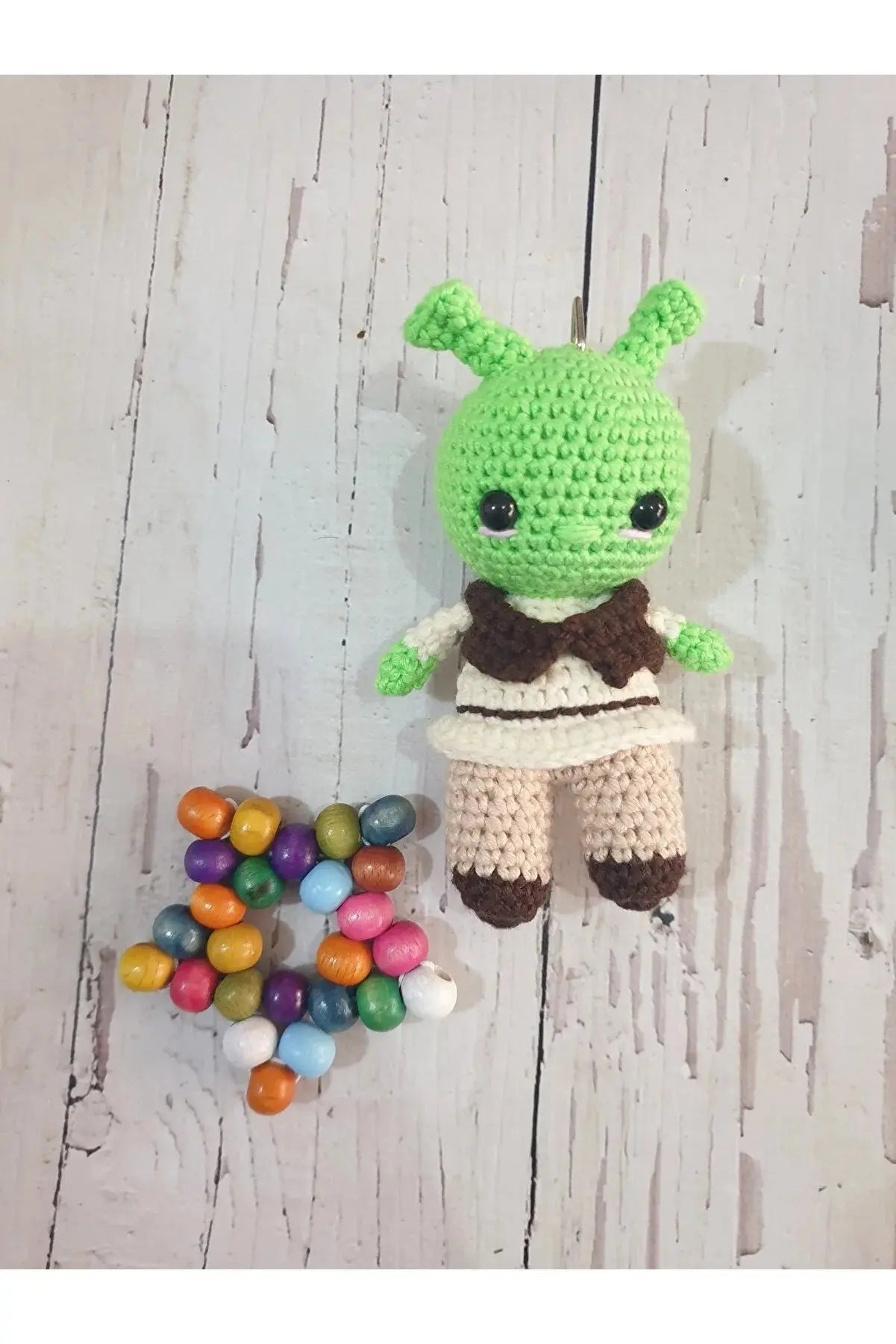 Handmade Crochet Shrek and Fiona Keychain - Joy Gift London