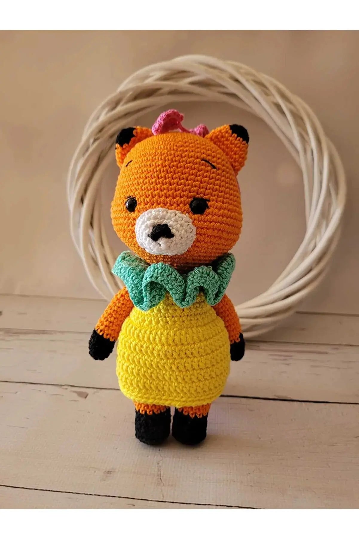 Crochet Fox Girl Toy Plush | Soft and Cuddly | Handcrafted | Imaginative Play - Joy Gift London