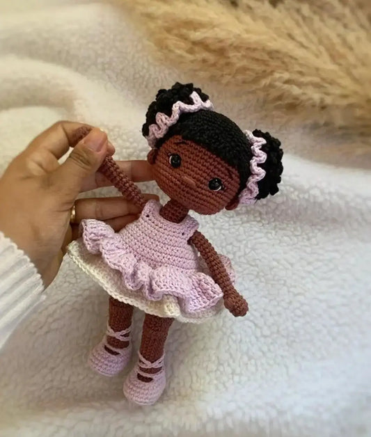 Crochet Cute Cute Girl in Pink Dress Doll - Joy Gift London