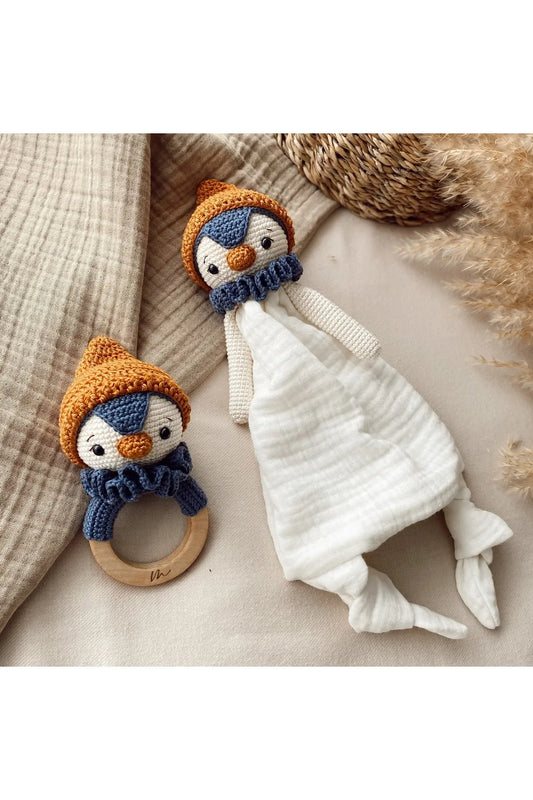 Crochet Newborn Sleeping Mate Penguin Toy Gift set 2pc