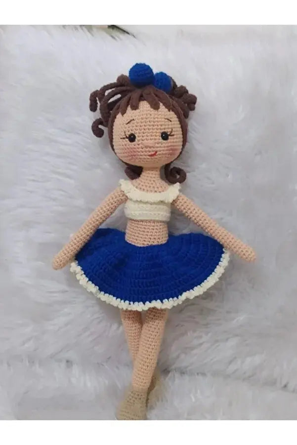 Crochet Little Girl in Fancy Dress Doll Toy (11 color options) - Joy Gift London