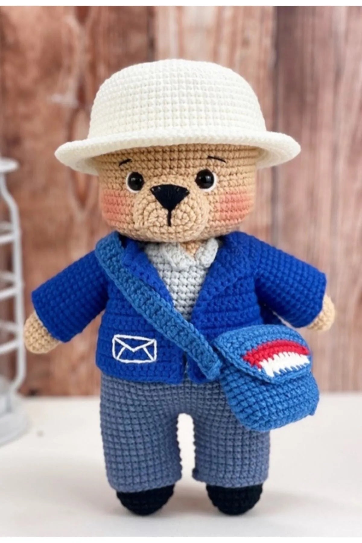 Crochet Postman Teddy Bear Toy