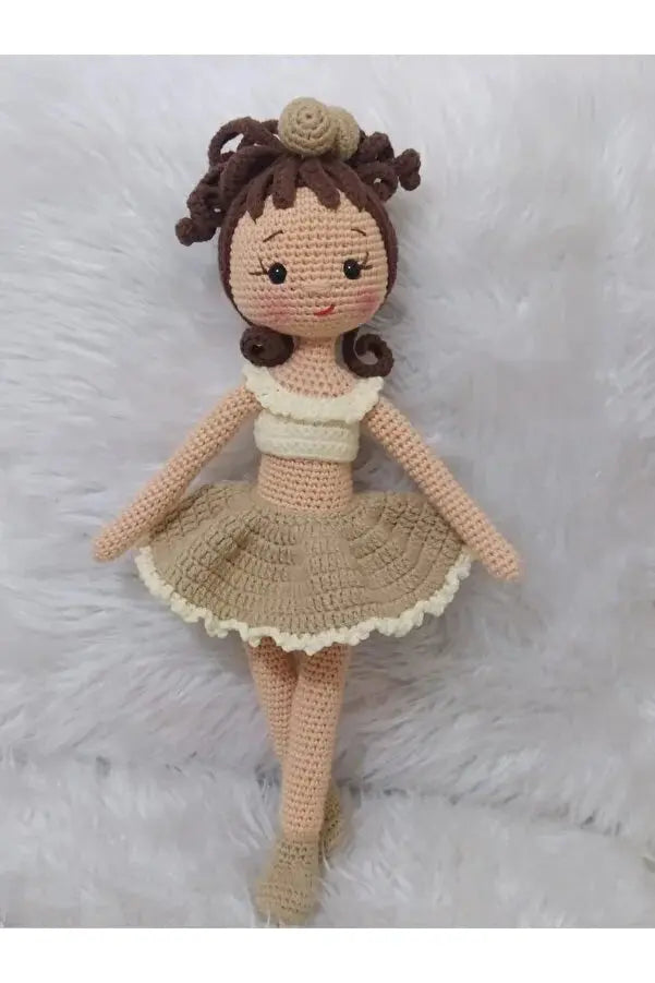 Crochet Little Girl in Fancy Dress Doll Toy (11 color options) - Joy Gift London