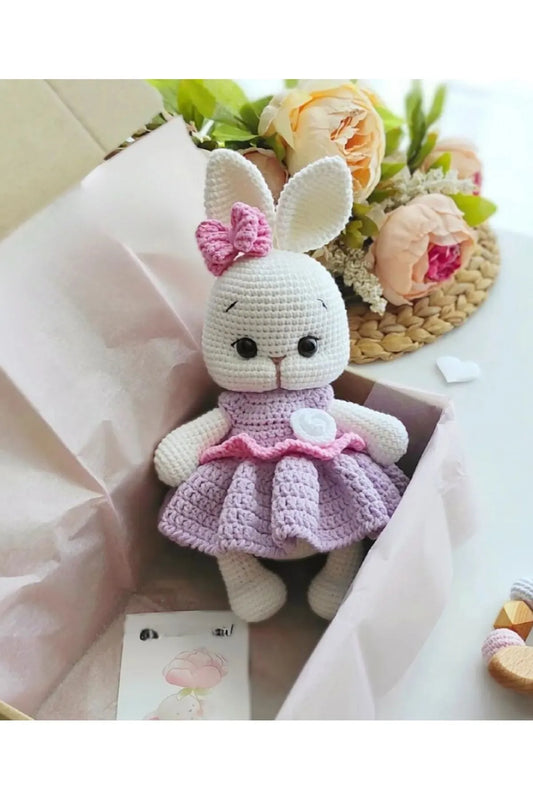 Crochet Cute Rabbit with Purple Dress