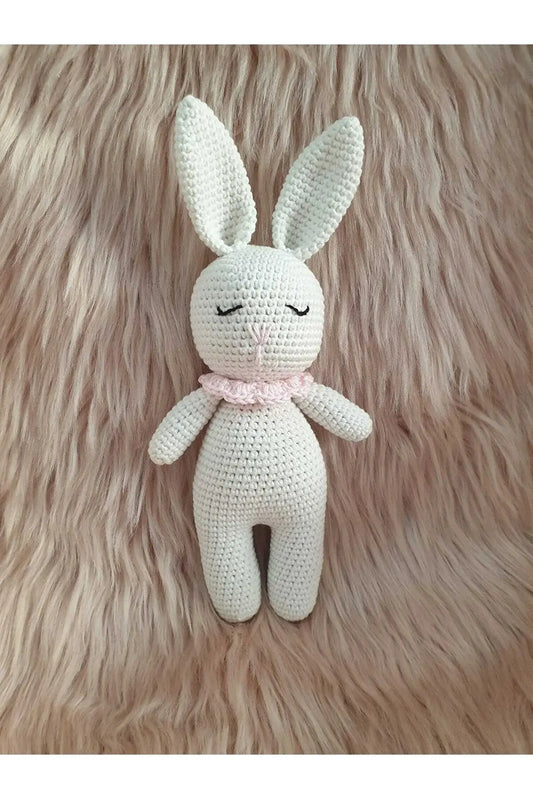 Crochet Cute Sleeping Mate White Rabbit Toy - Joy Gift London