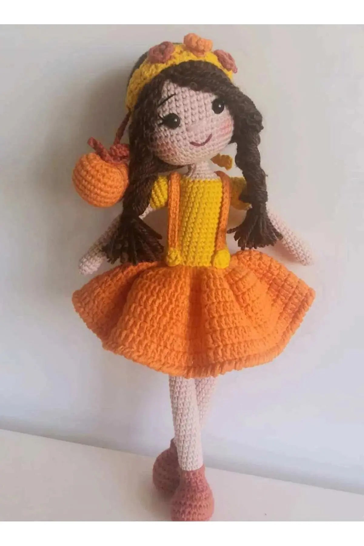 Crochet Cute Pumpkin Girl Doll Toy - Joy Gift London