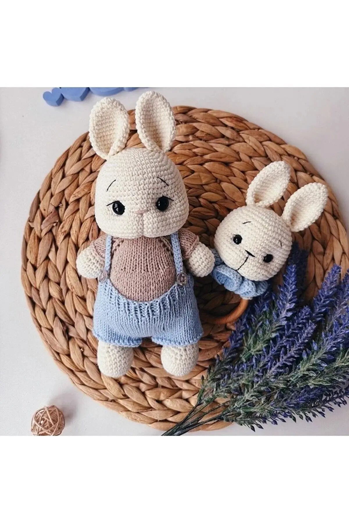 Crochet Newborn Gift Toy Set Rabbit 2pc - Joy Gift London