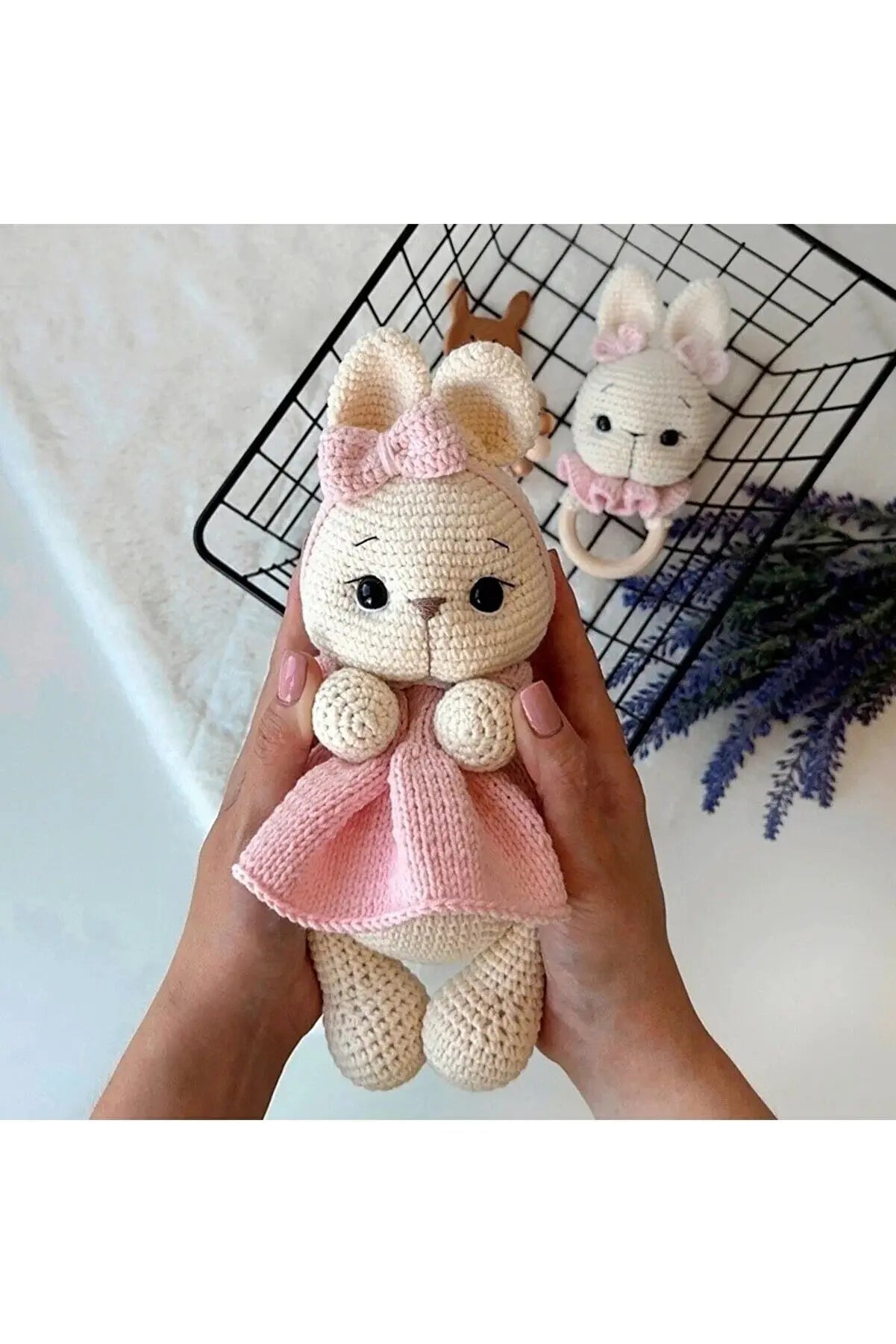 Crochet Newborn Toy Set Rabbit 2pc - Joy Gift London