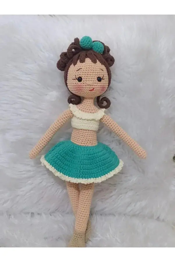 Crochet Little Girl in Fancy Dress Doll Toy (11 color options) - Joy Gift London