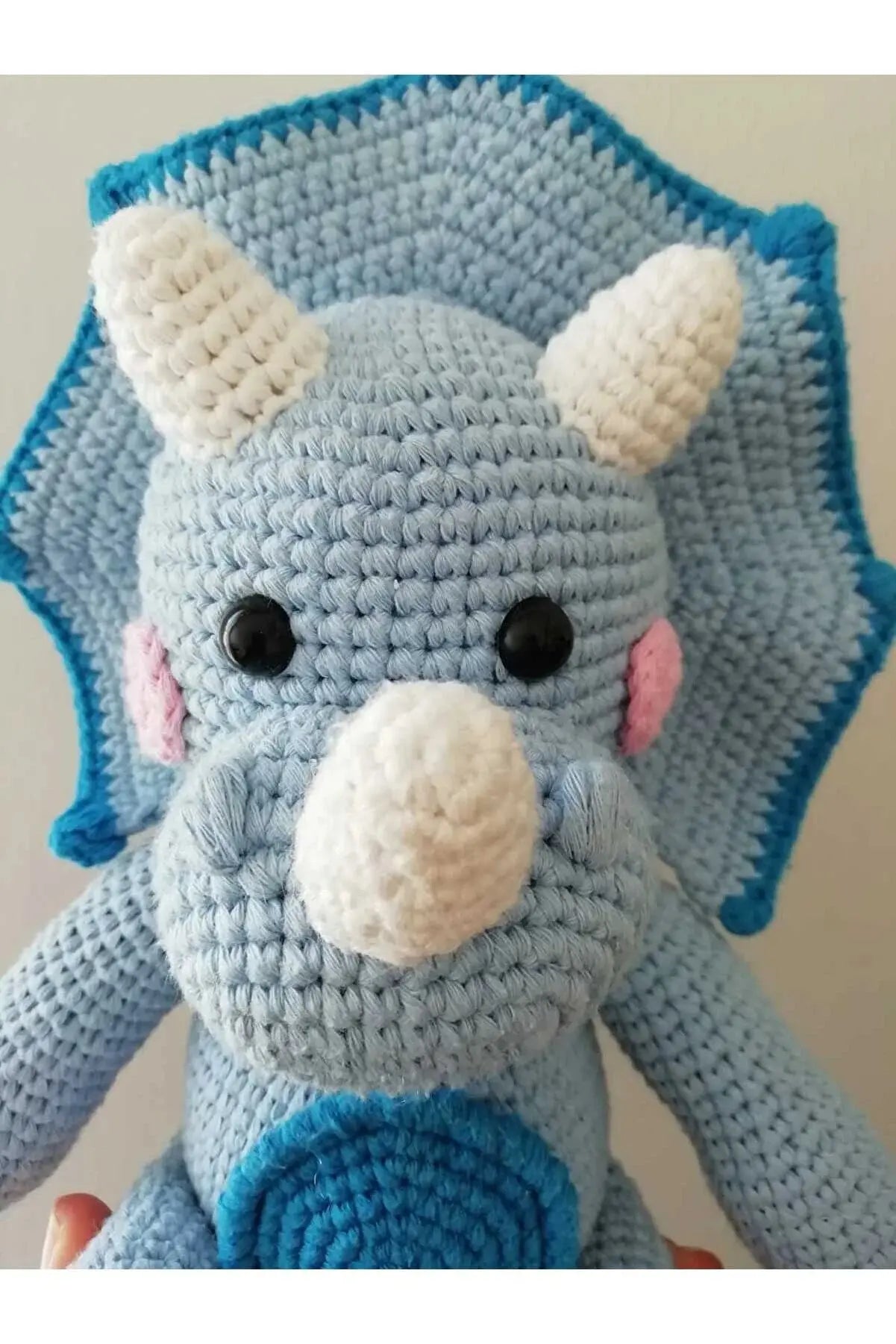 Crochet Cute Triceratops Dino Toy - Joy Gift London