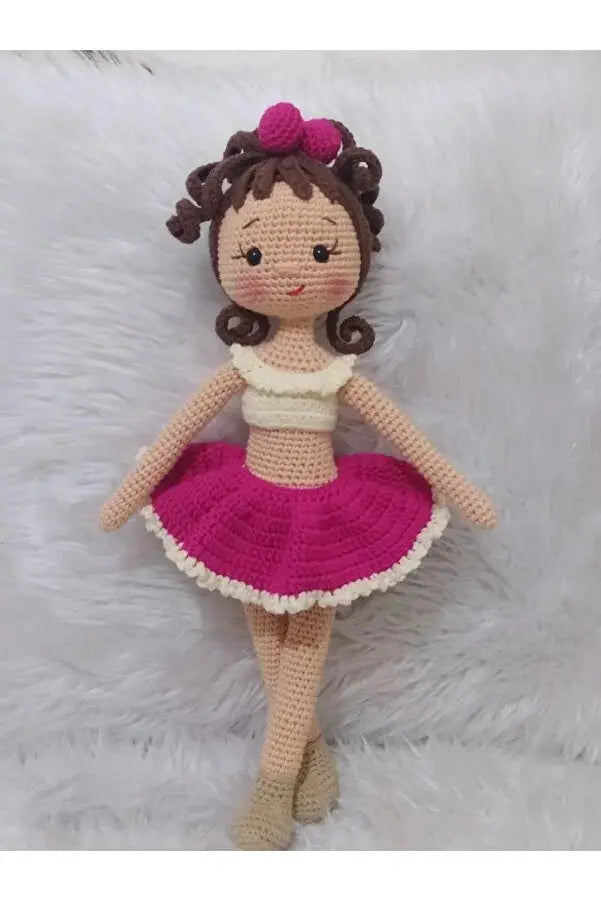 Crochet Little Girl in Fancy Dress Doll Toy (11 color options) - Joy Gift London