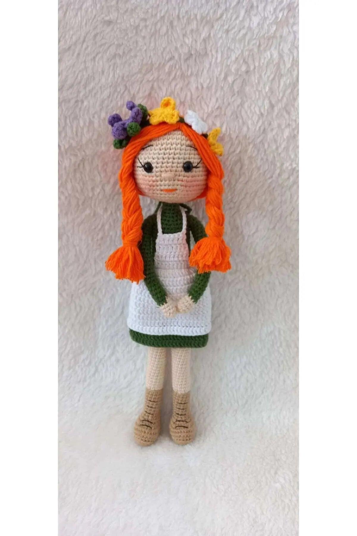 Crochet Orange Hair Doll Toy for Little Girls - Joy Gift London