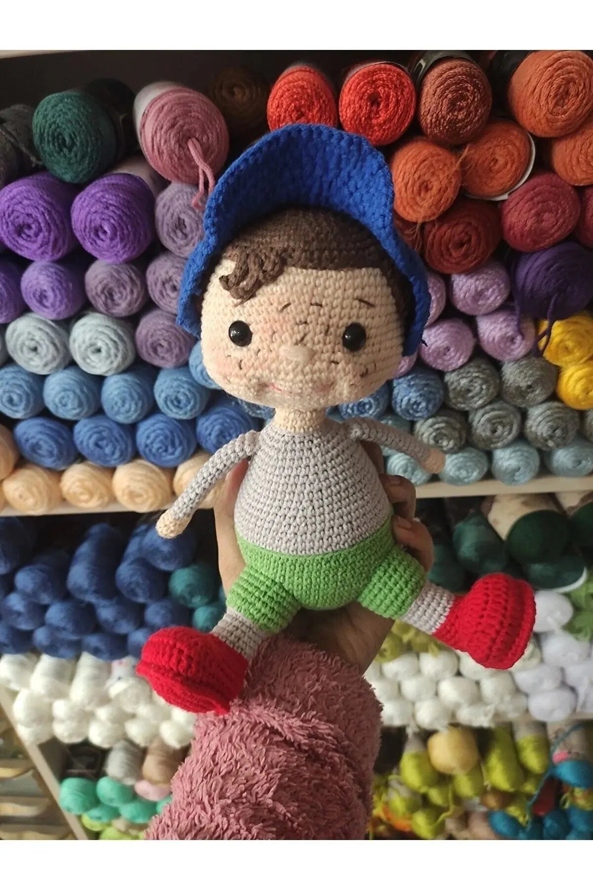 Crochet Little Mischievous Boy Doll Toy - Joy Gift London