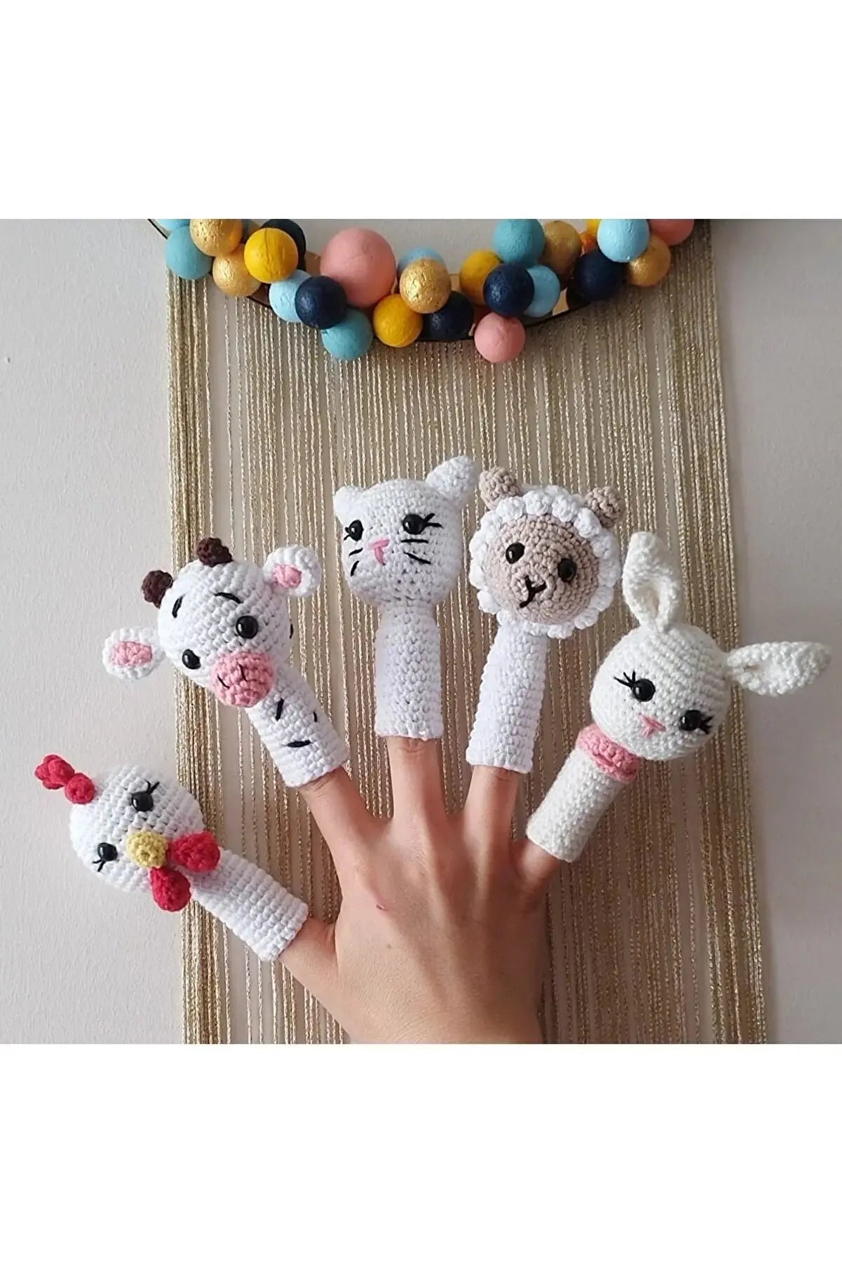 Crochet Animal Finger Puppet Toys - Set of 5 - Joy Gift London