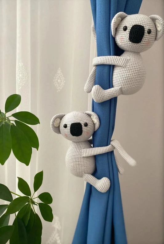 Crochet Koala Kids Room Curtain Tie 2pc