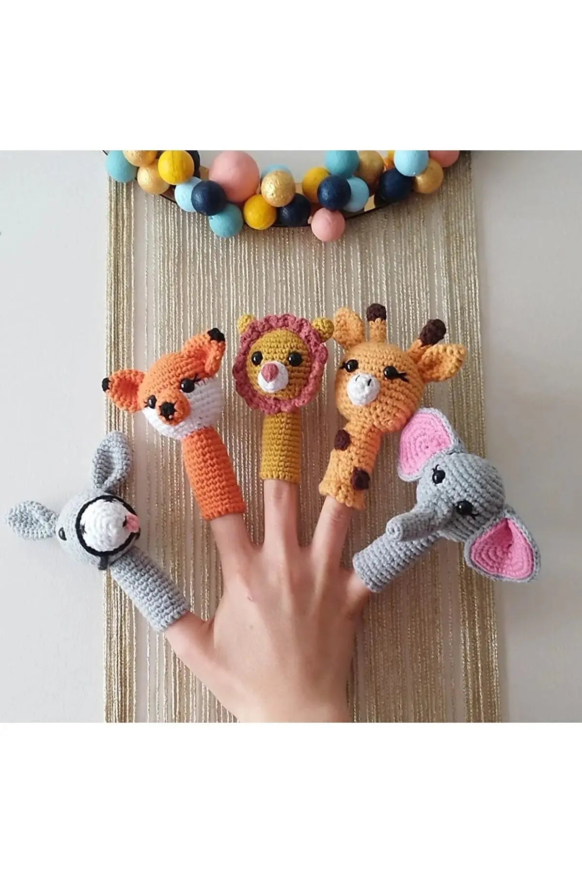 Crochet Animal Finger Puppet Set - 5pc - Joy Gift London