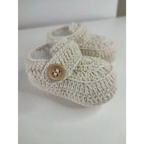 Crochet Baby Shoes Cream - Joy Gift London