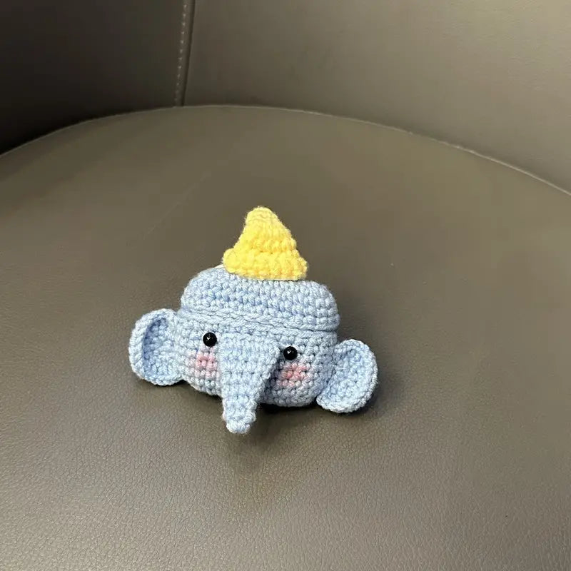 Cute Crochet Elephant Earphone Protective Case For Apple Airpods