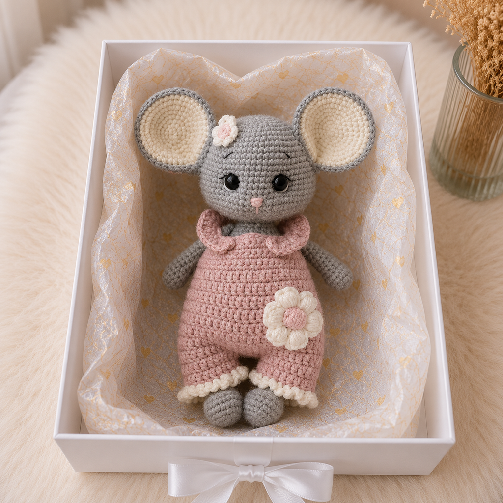 Handmade Crochet Big Ears Mouse Toy