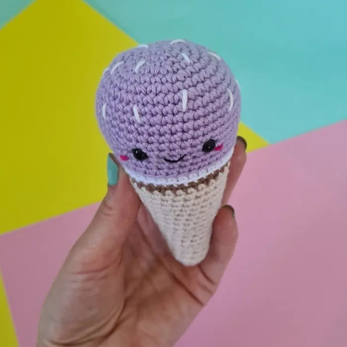 Crochet Kawaii Ice Cream Cone 3pc Joy Gift London