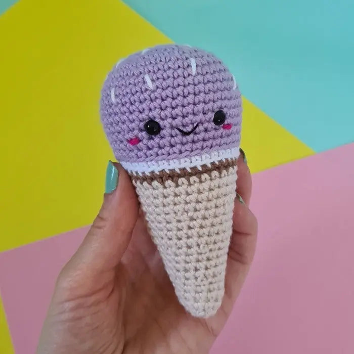 Crochet Kawaii Ice Cream Cone 3pc Joy Gift London