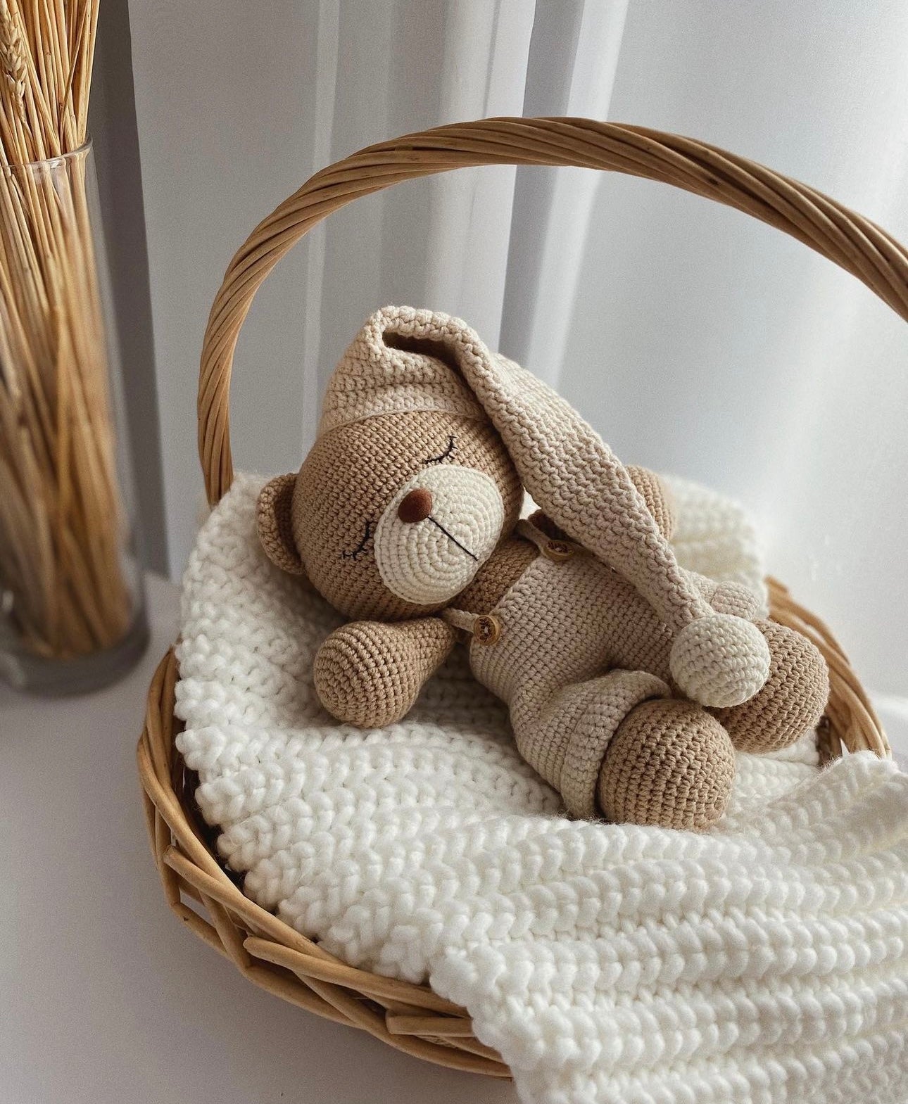 Crochet Sleeping Bear Toy