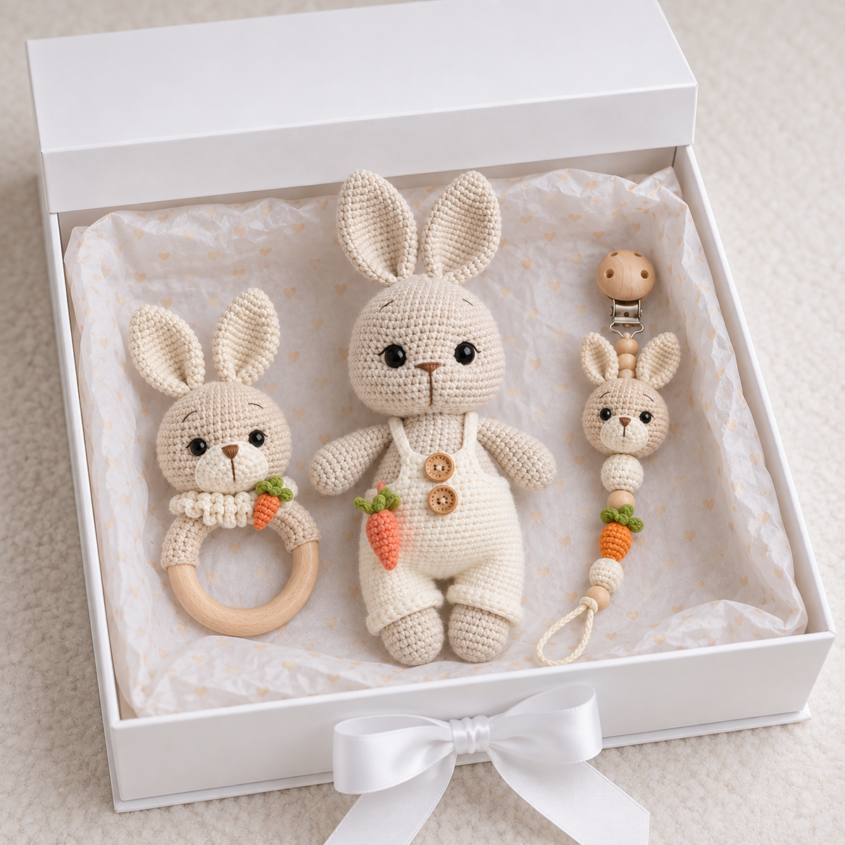Handmade Crochet Bunny Toy with Carrot