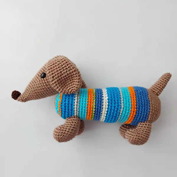 Crochet Cute Wiener dog, Sausage dog - Joy Gift London