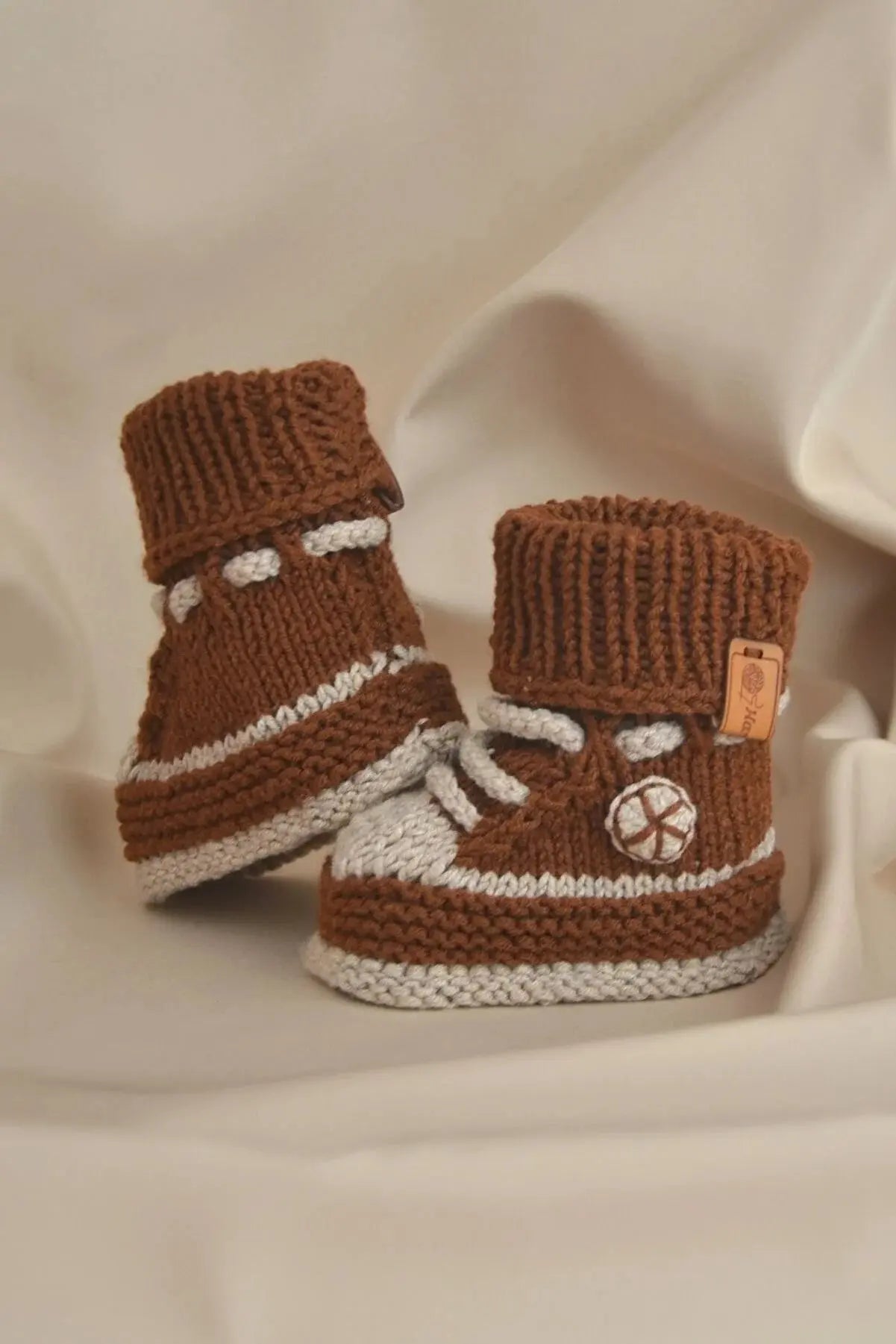 Crochet Baby Sporty Shoes Brown - Joy Gift London