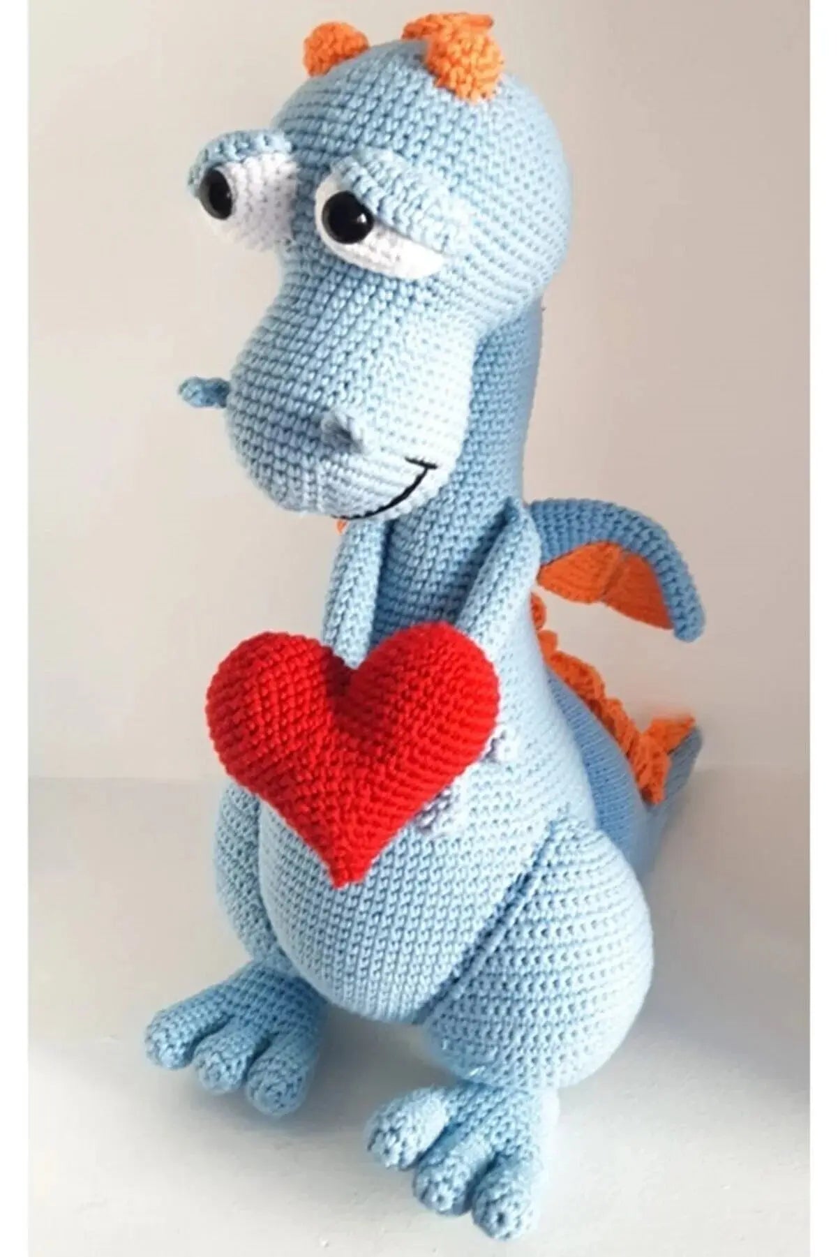 Crochet Dinosaur Toy with Heart - Joy Gift London