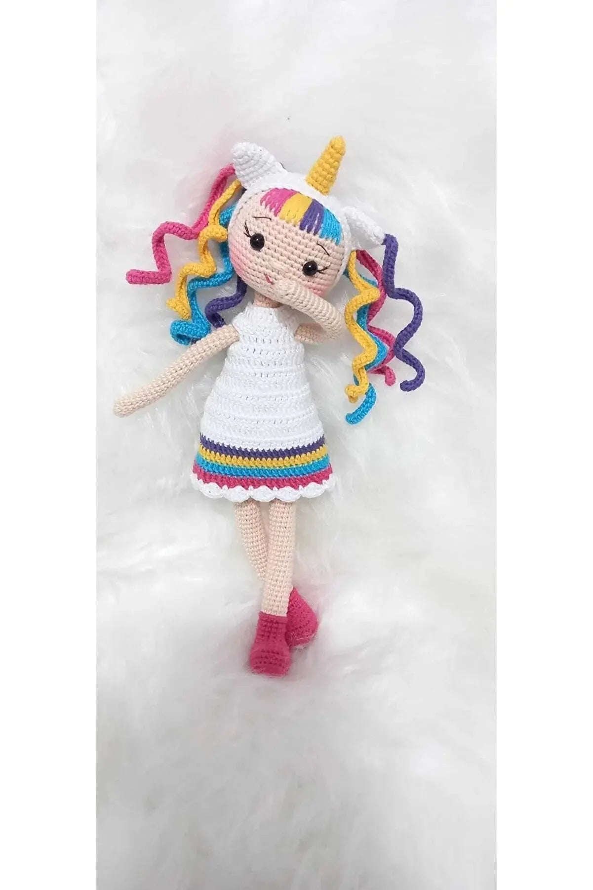 Crochet Unicorn Girl Doll Toy - Joy Gift London