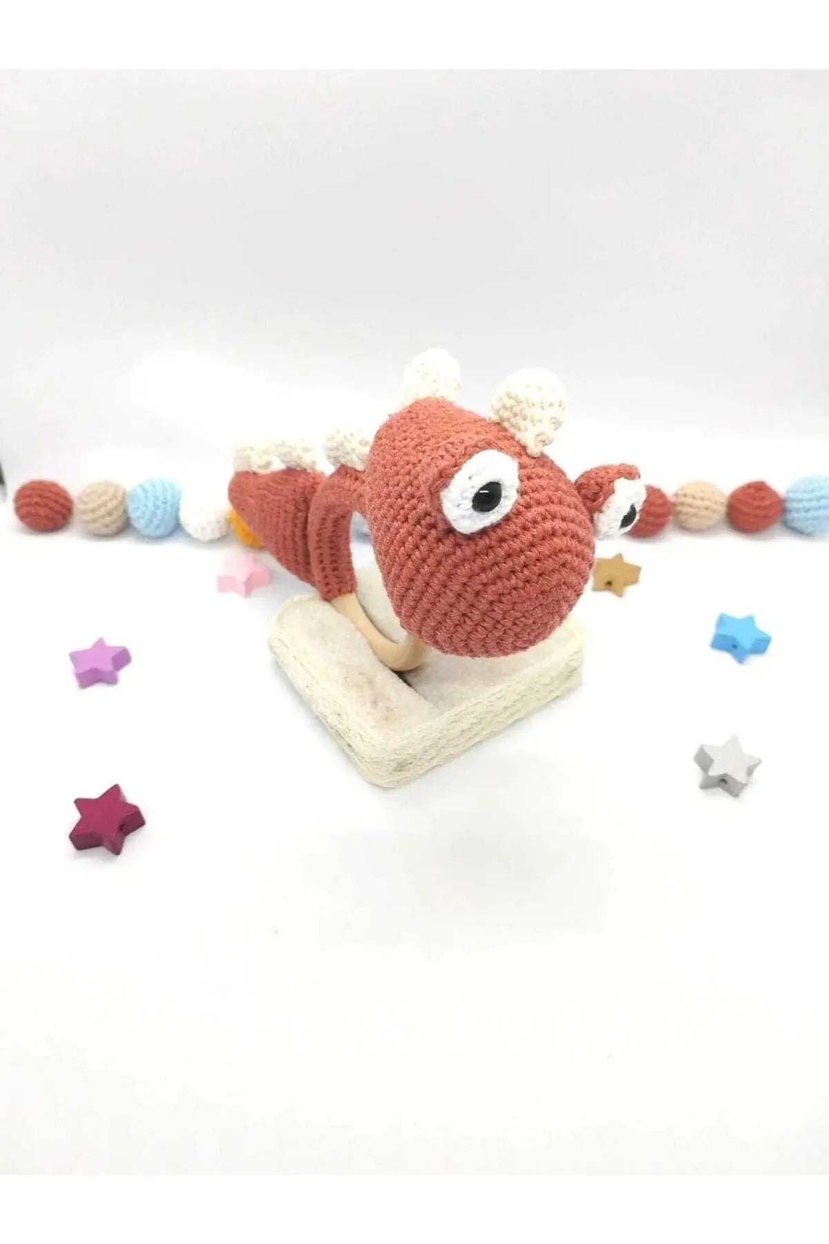 Crochet Rattle Toy Dino - Joy Gift London