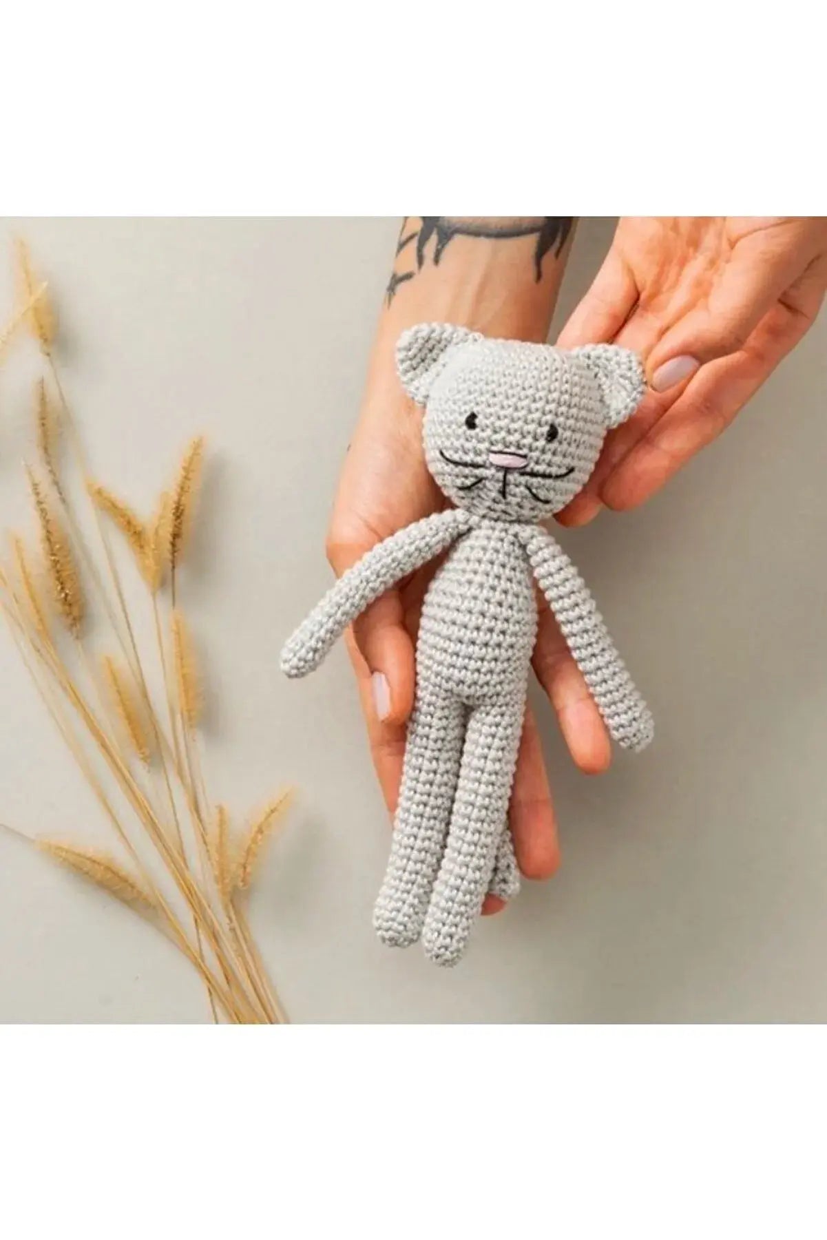 Crochet Cat and Rattle Toy Set 2pc - Joy Gift London