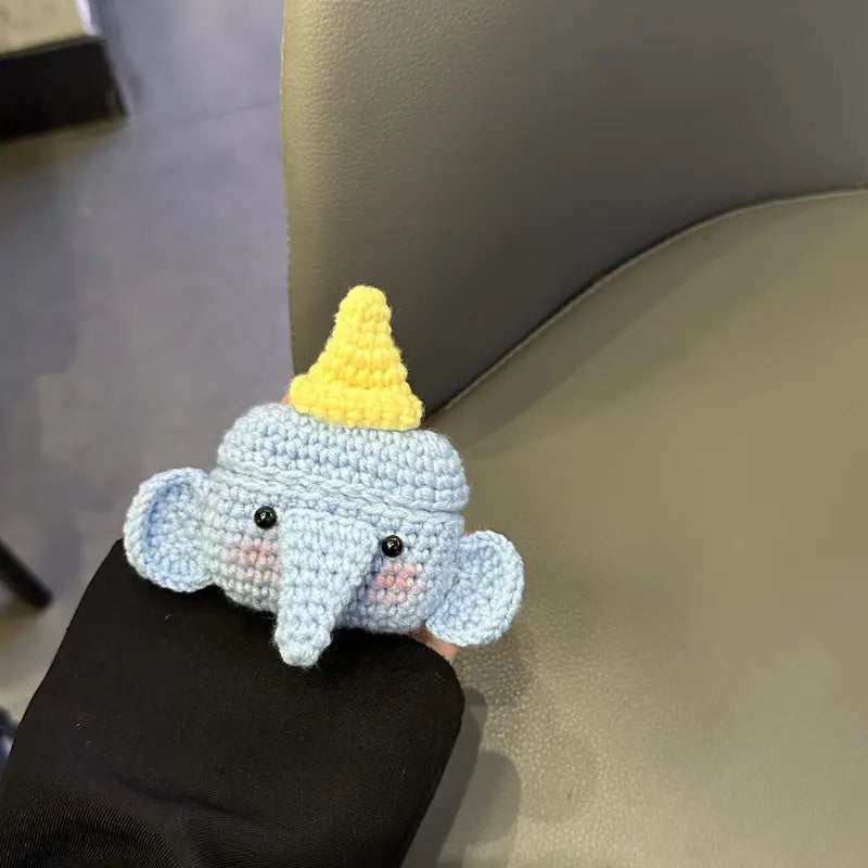 Cute Crochet Elephant Earphone Protective Case For Apple Airpods